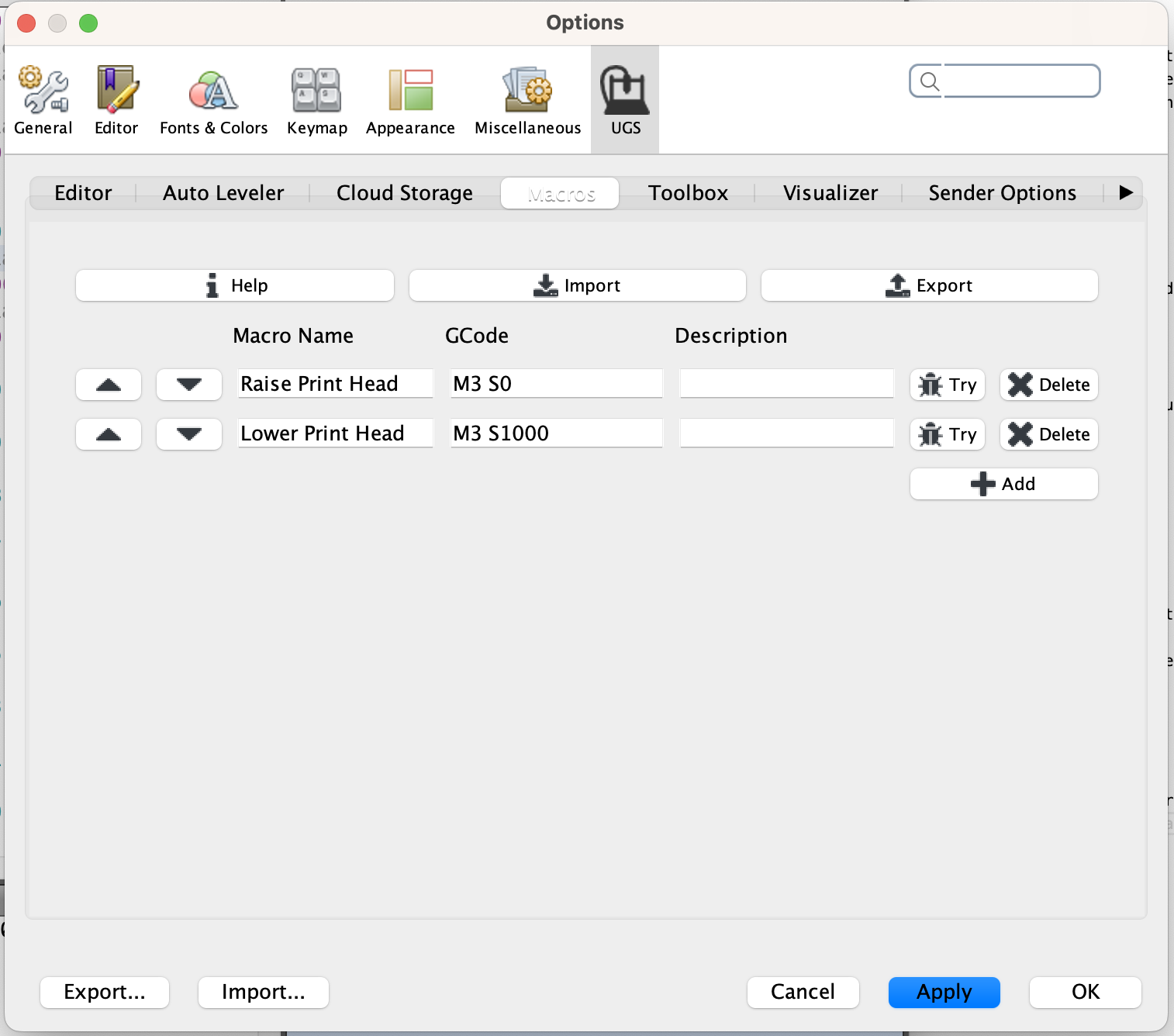 Create macro screenshot